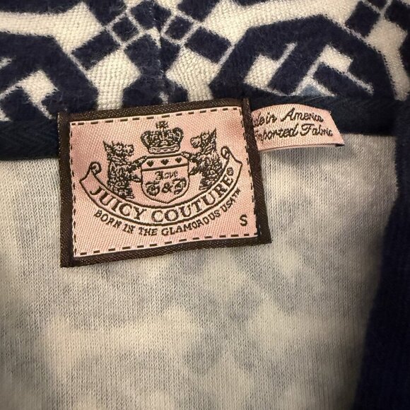 Vintage Juicy Couture French Terry Short Sleeve Hoodie Women Small Y2K Geometric - Picture 6 of 11